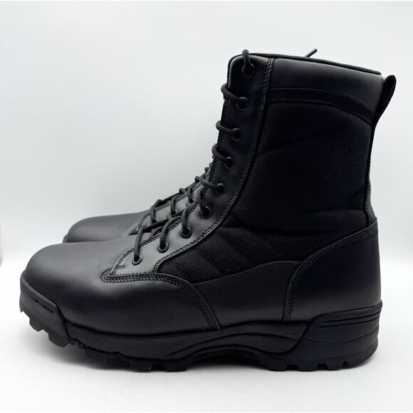Original SWAT Mens Classic 9\' Lace Up Boots US 16 EU 50 Black Leather EUC main image 8